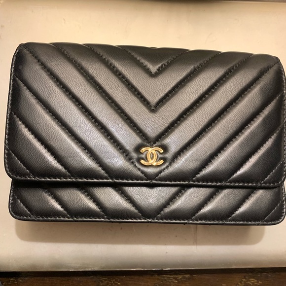 CHANEL Bags Chanel Classic Chevron Wok Wallet On Chain Poshmark